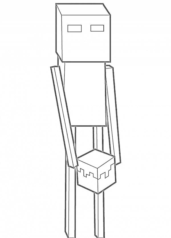Раскраска - Майнкрафт - Эндермен из майнкрафта