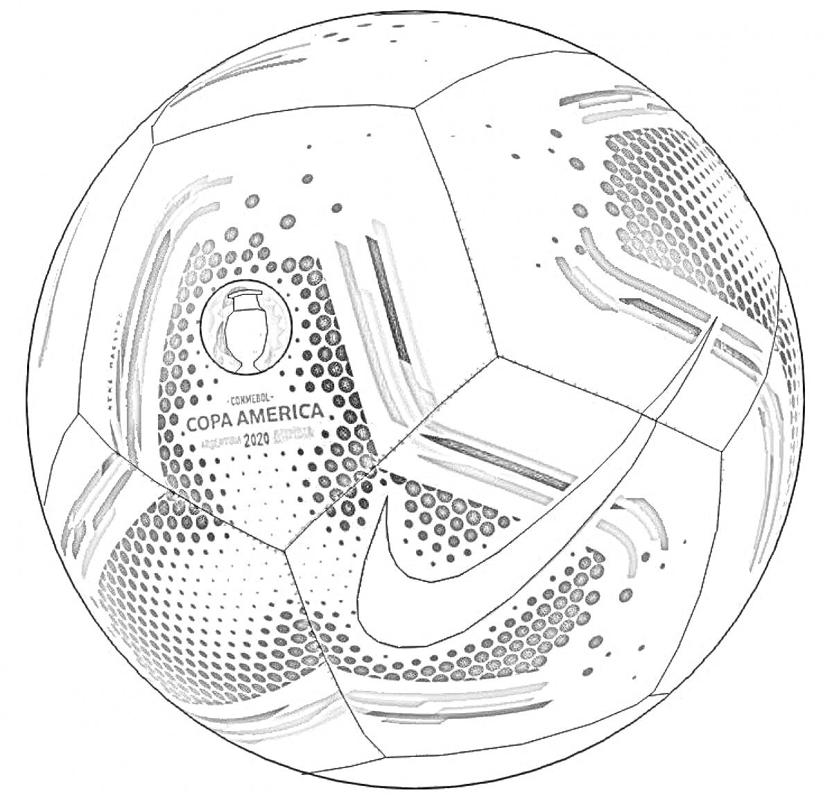 На раскраске изображено: Футбольный мяч, Спорт, Футбол, Логотип
