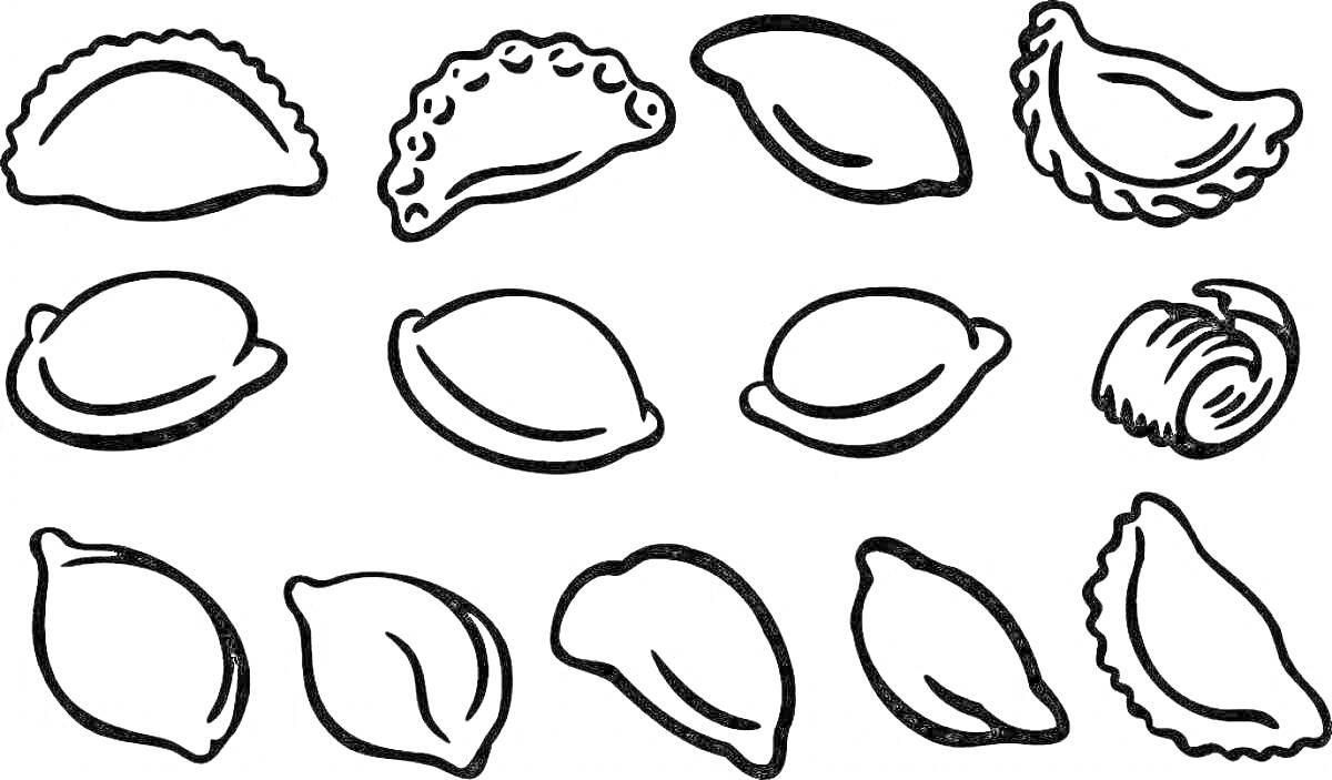 На раскраске изображено: Еда, Кухня, Тесто, Блюдо, Форма, Контурные рисунки