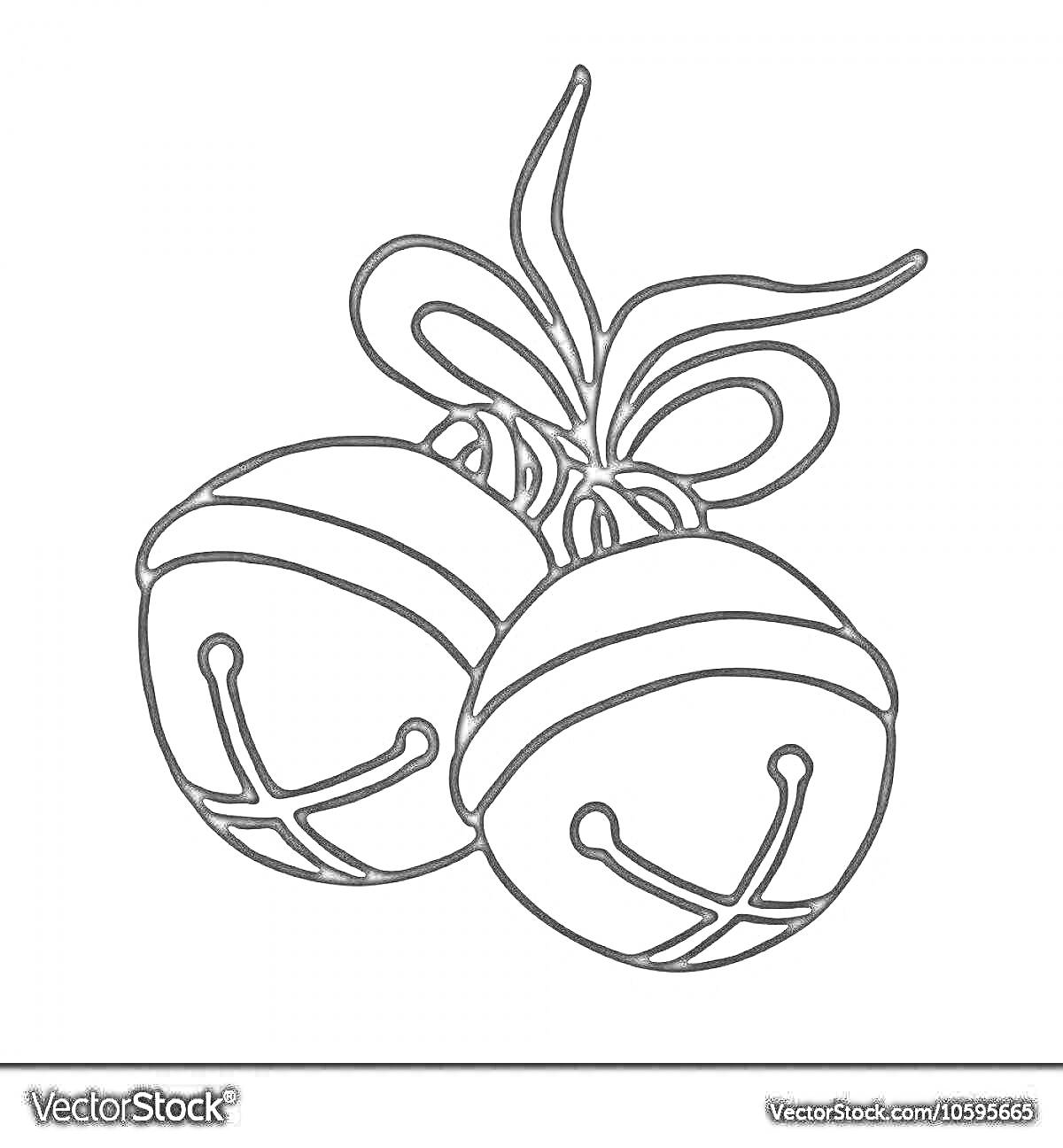 На раскраске изображено: Бубенцы, Новогодние украшения, Новый год