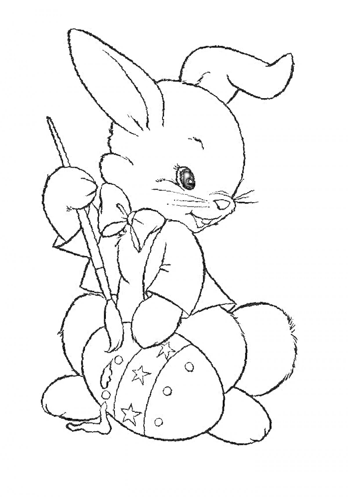 На раскраске изображено: Пасха, Заяц