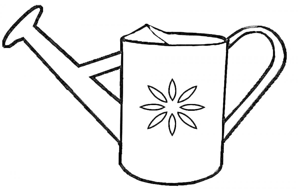 Раскраска Лейка с цветочным узором