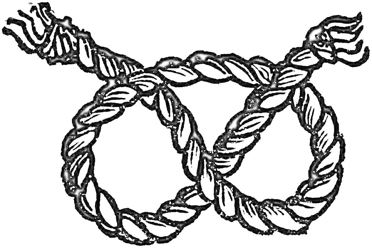 Раскраска Веревка, закрученная в два кольца