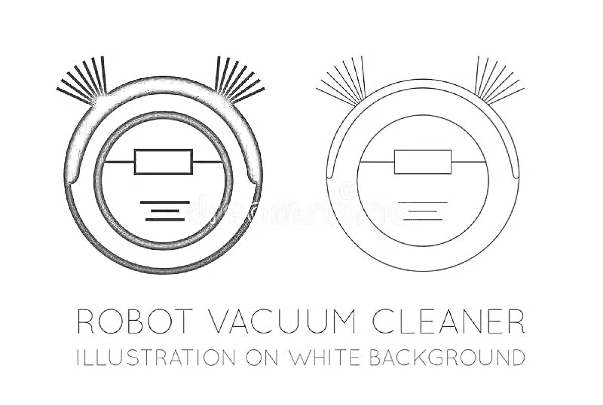 Раскраска Робот-пылесос с боковыми щетками и дисплеем