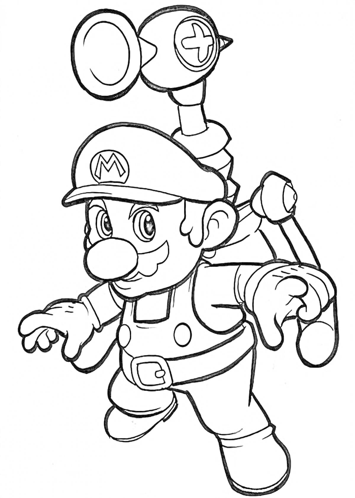 Марио с водяной пушкой на спине