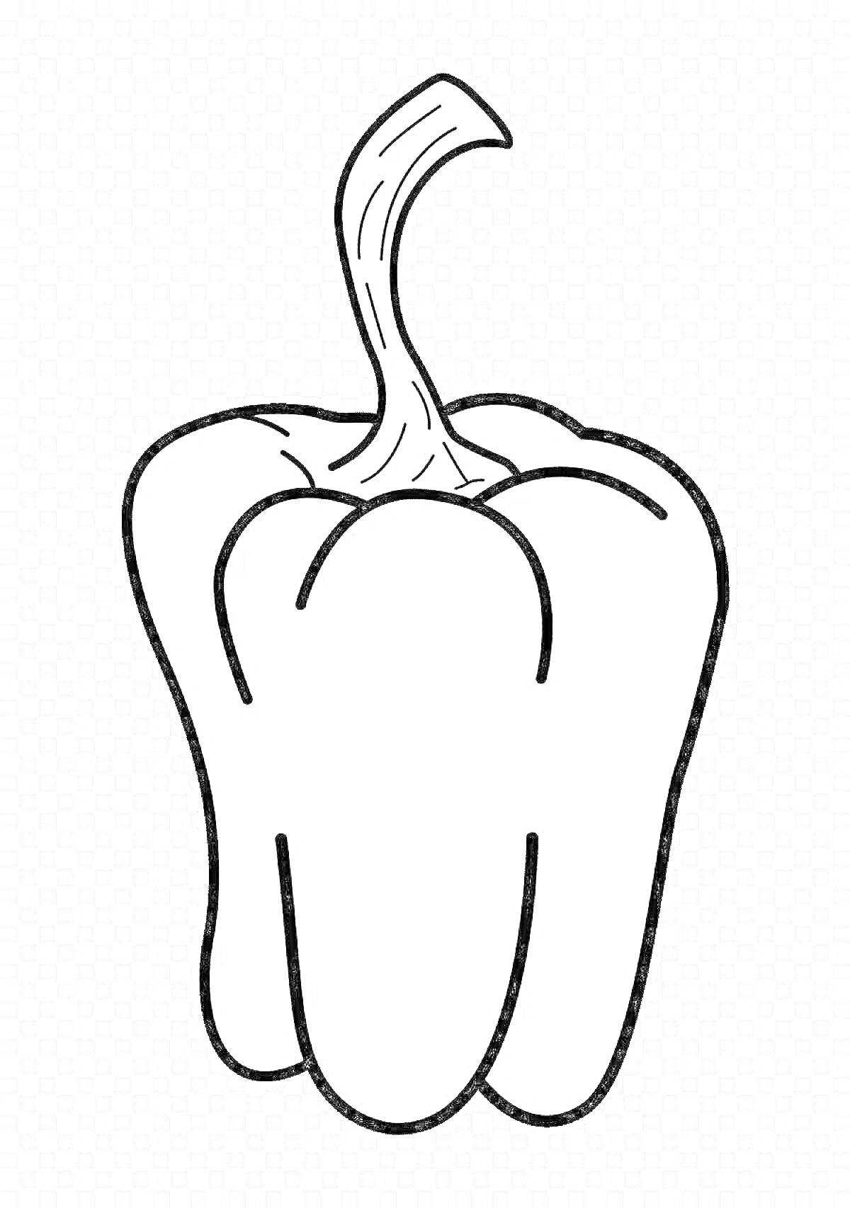 На раскраске изображено: Перец, Овощи, Для детей, Еда, Обводка