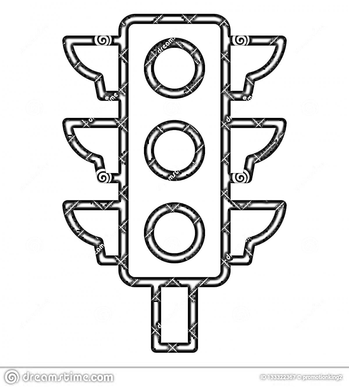 Раскраска Светофор Сиреноголовый с тремя сигналами