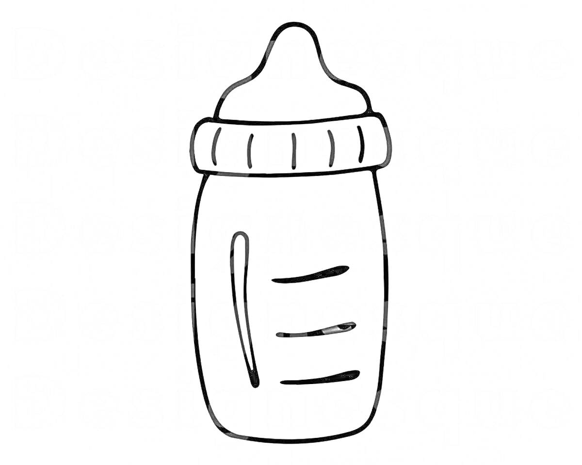 На раскраске изображено: Бутылка, Крышка, Для детей