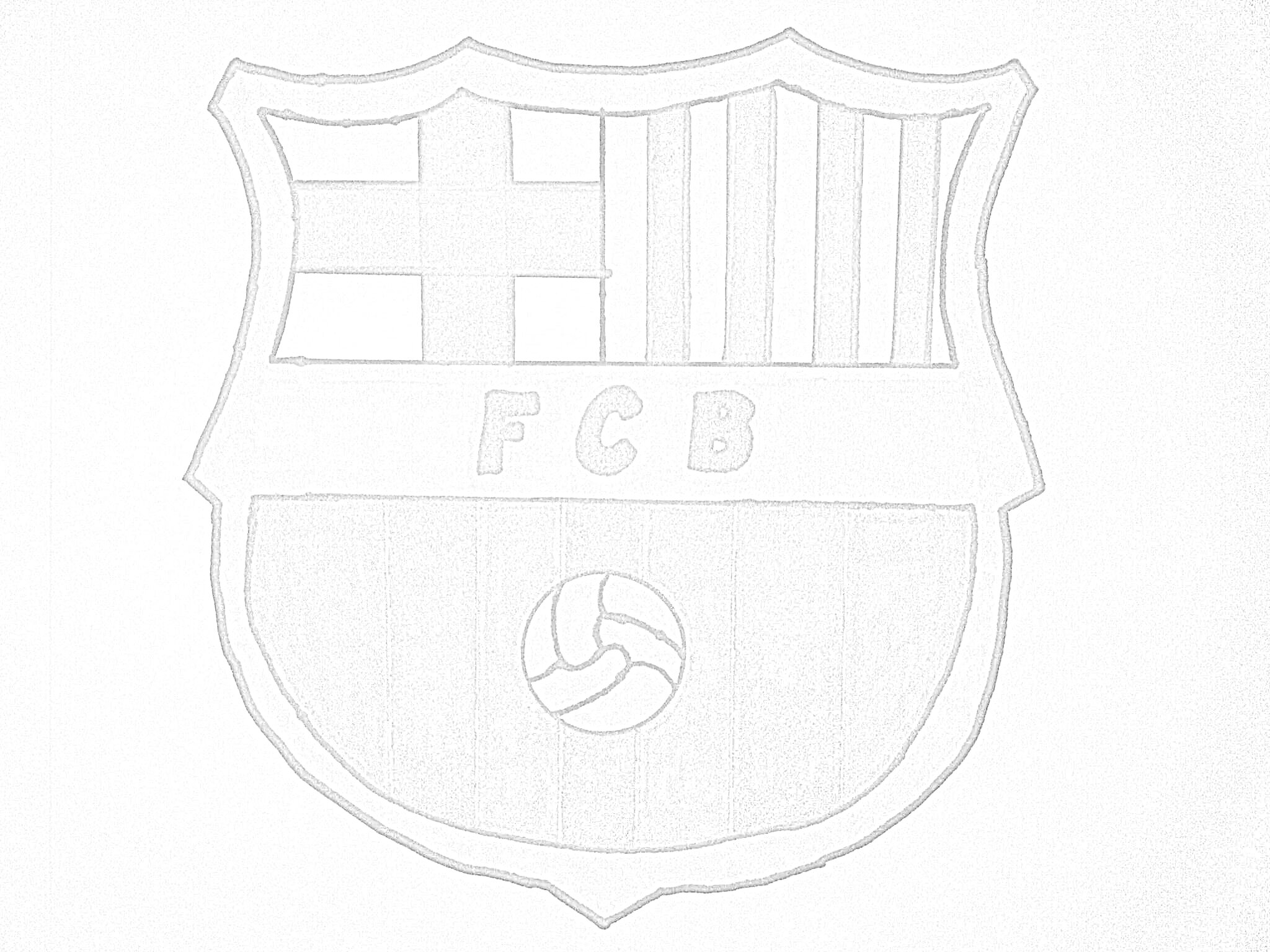 На раскраске изображено: Барселона, Футбольный клуб, Футбол, Спорт, Символика, Крест, FCB