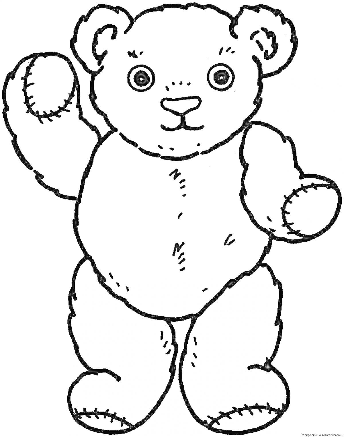 На раскраске изображено: Для детей, Игрушки, Медведь, Мягкие игрушки