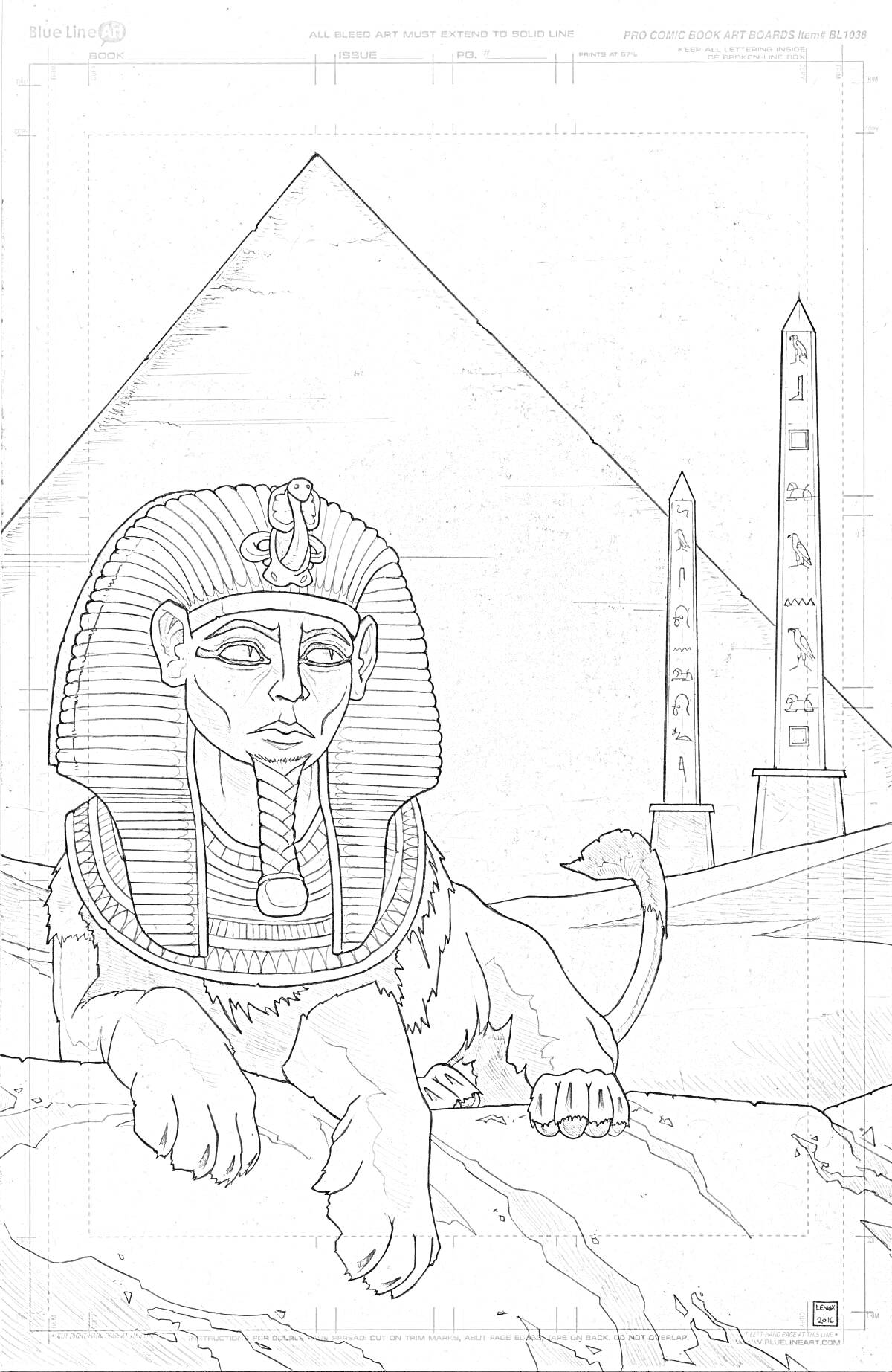 На раскраске изображено: Сфинкс, Египет, Пирамида, Древний мир, Мифические существа