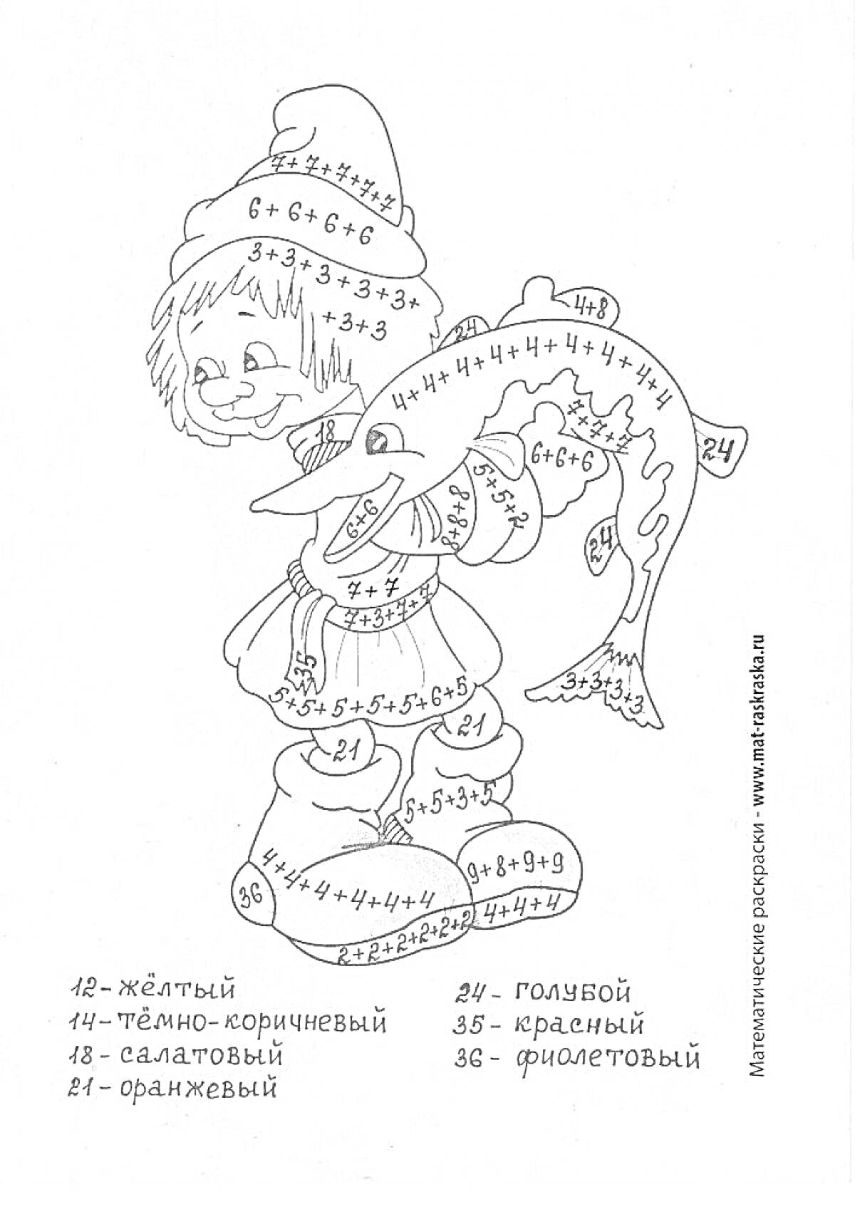 На раскраске изображено: Таблица умножения, Мальчик, Учебные материалы, Математика, Начальная школа, Цифры, Формулы, Развивающие задания