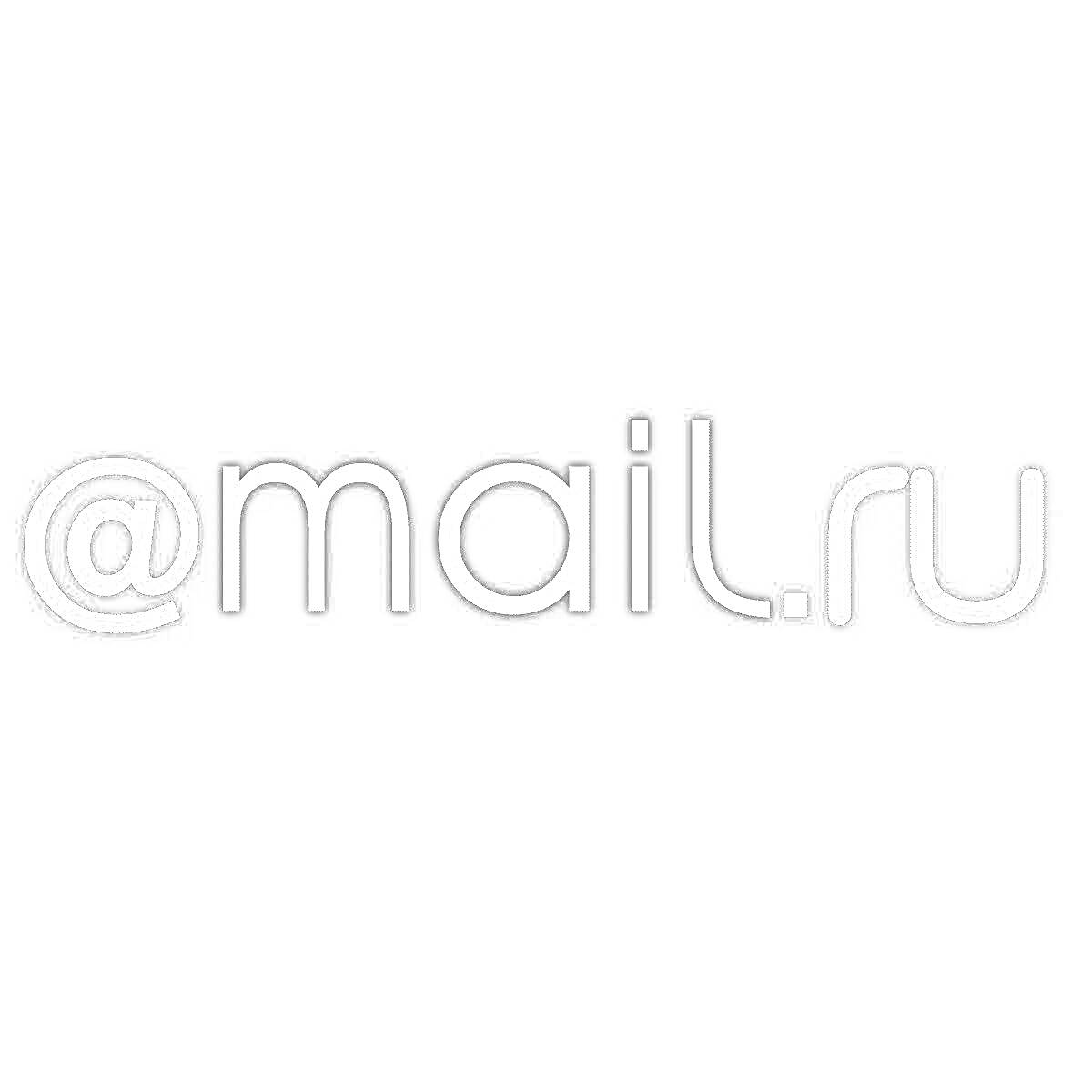 Раскраска Логотип mail.ru на сером фоне