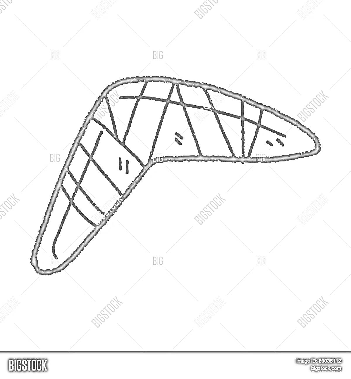 Раскраска Бумеранг с диагональными линиями и узорами