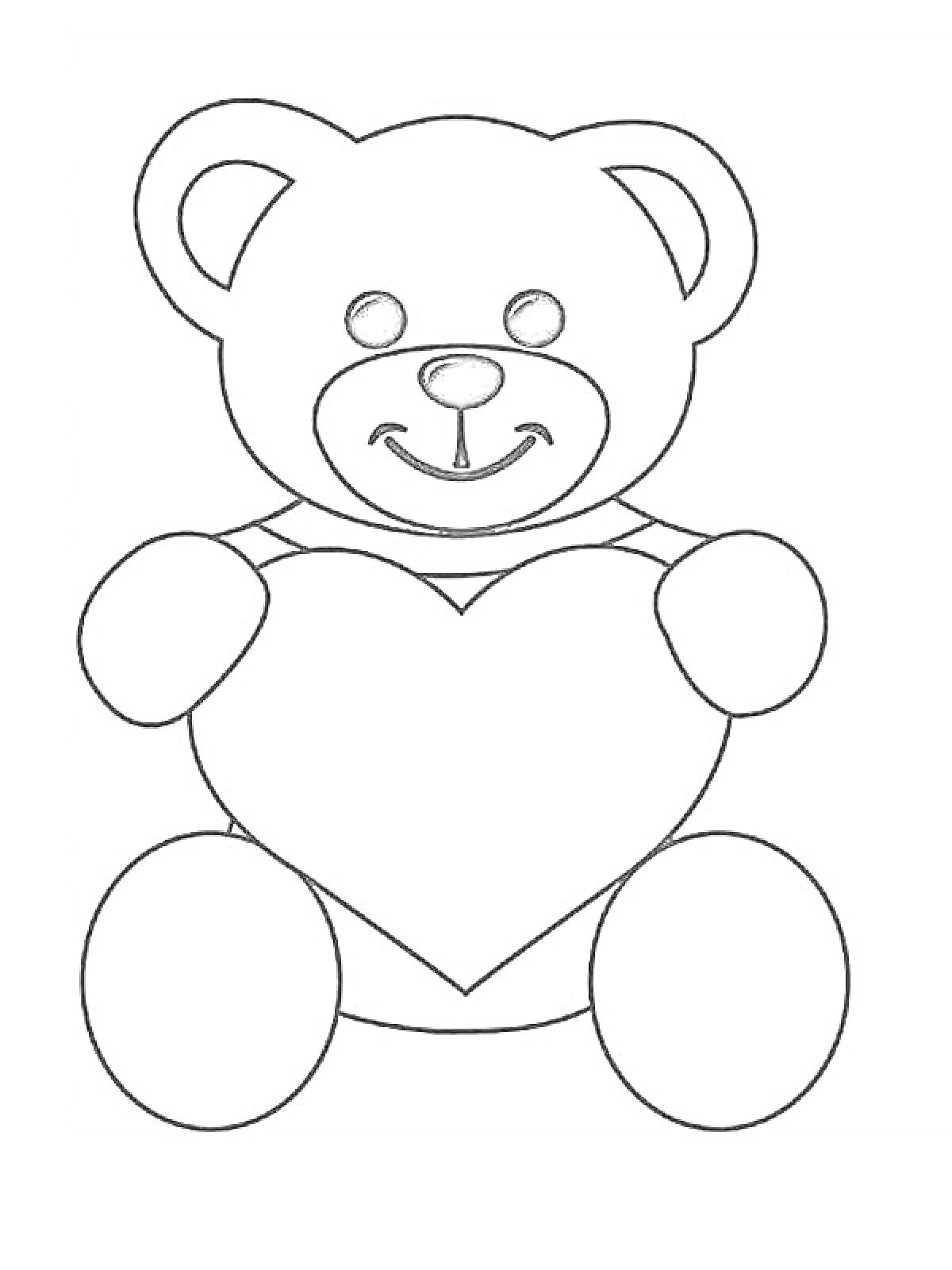 На раскраске изображено: Медведь, День Святого Валентина, Любовь, Милые, Праздники, Сердца