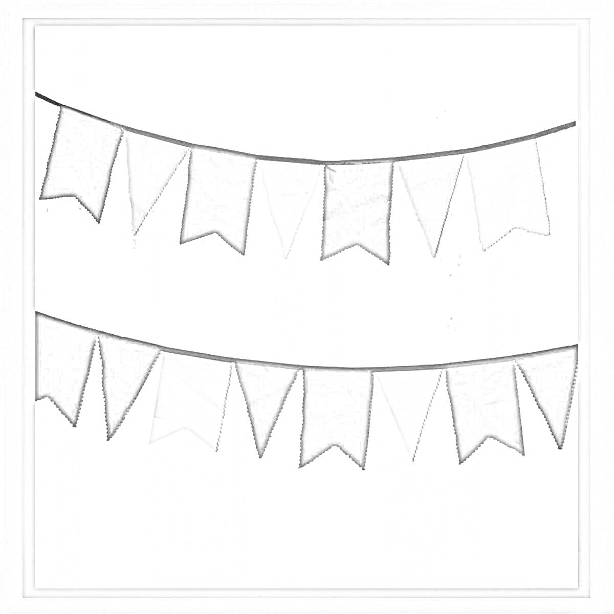 Раскраска Полоска с флажками в морской тематике