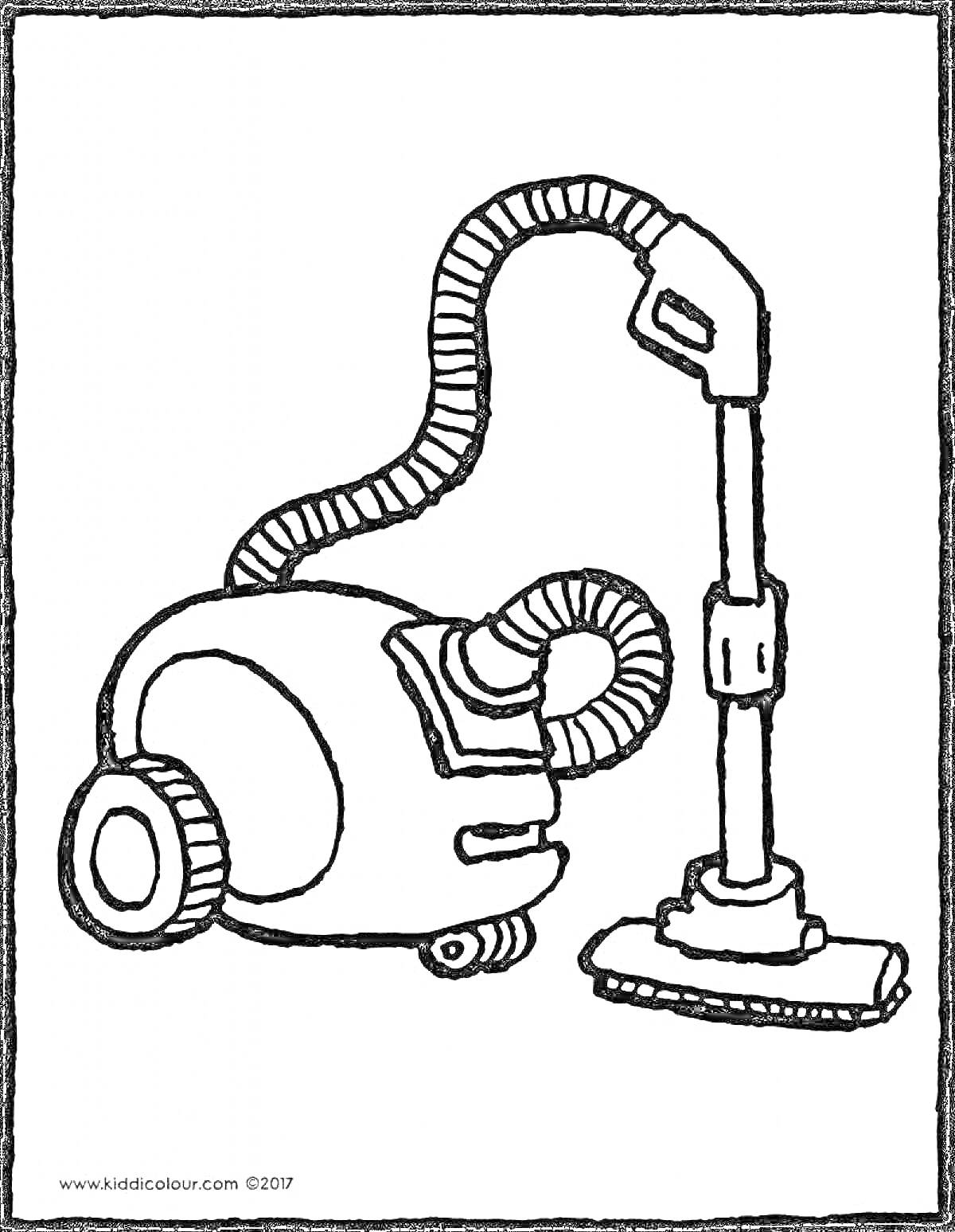 Раскраска Пылесос с трубкой и насадкой
