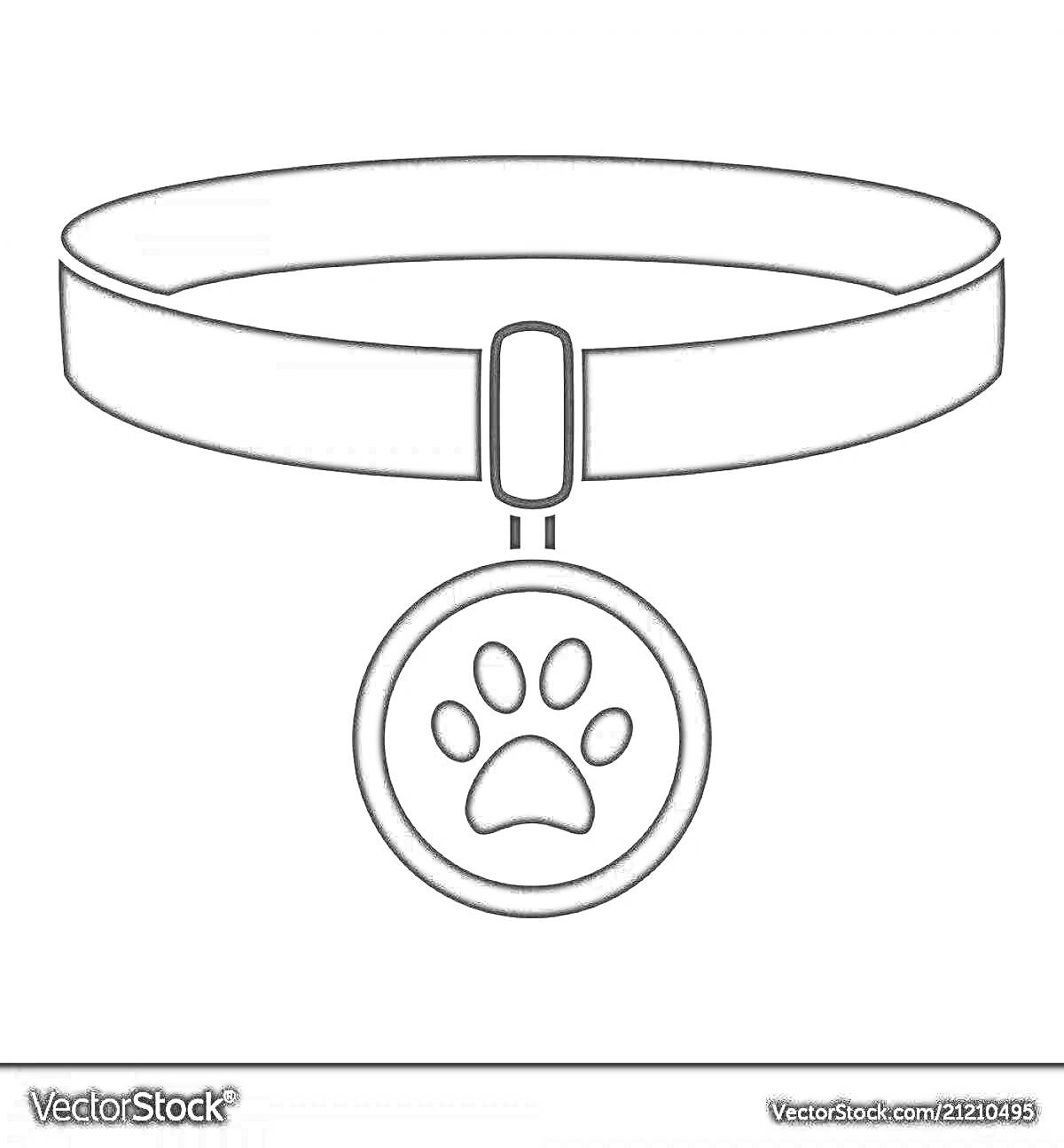 На раскраске изображено: Ошейник, Кулон, Аксессуар, Животные