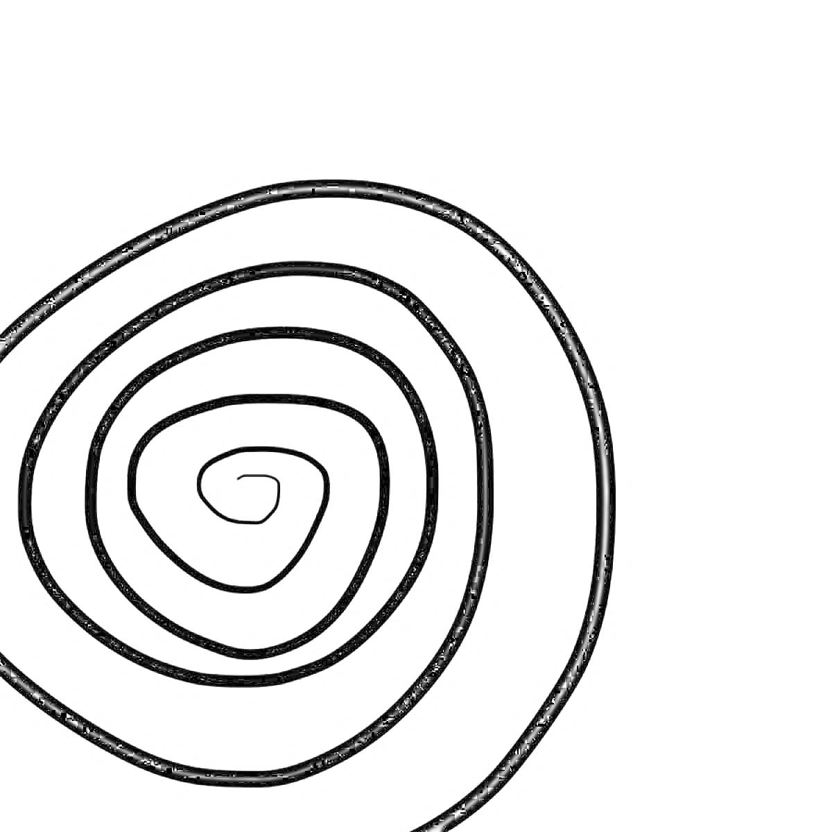 Раскраска Спиральная фигура с концентрическими кругами