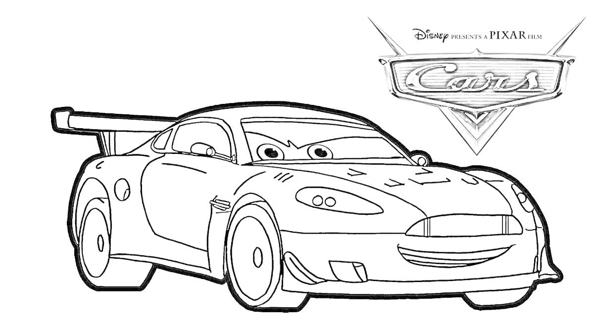 На раскраске изображено: Глаза, Спойлер, Pixar, Cars