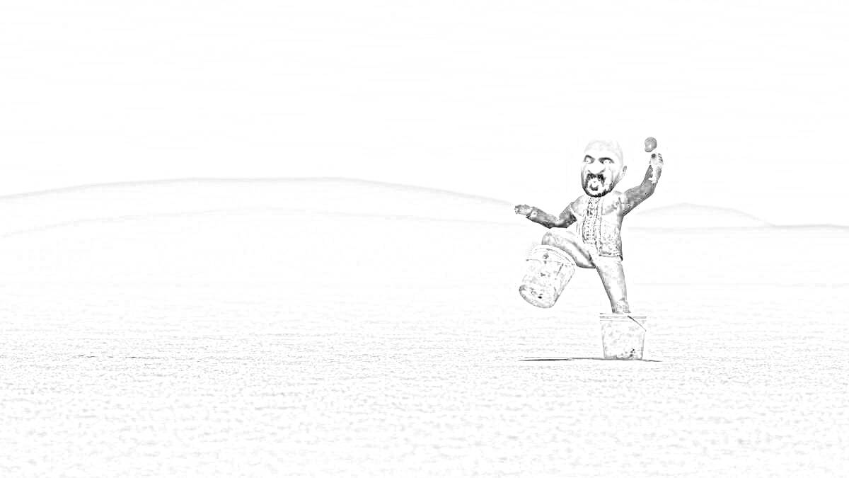 На раскраске изображено: Человек, Костюм, Земля, Горы, Игра