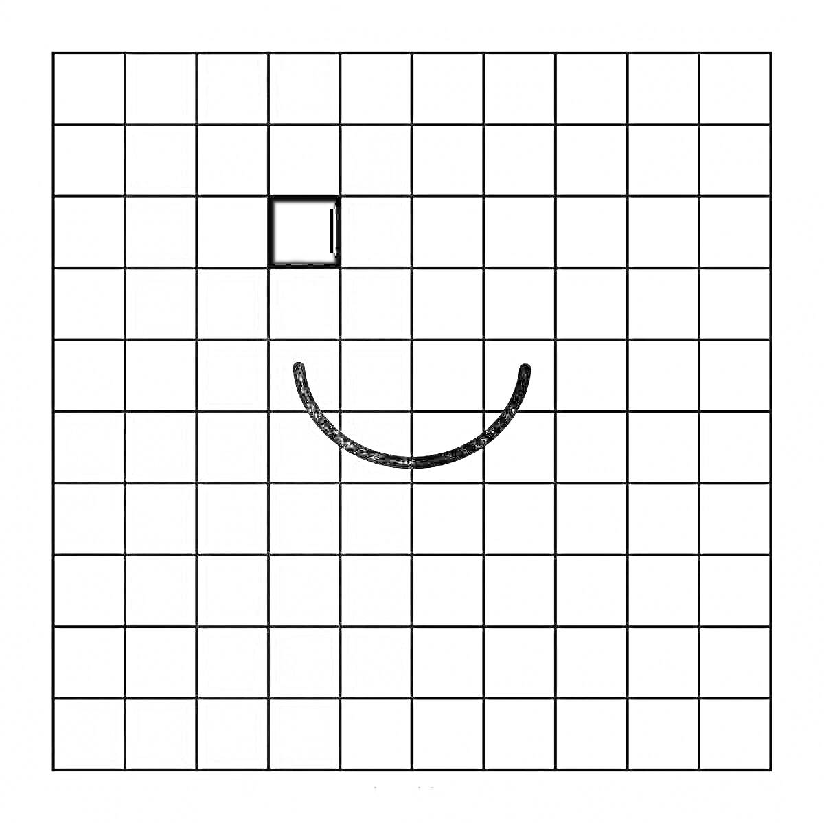 На раскраске изображено: Пиксельная графика, Улыбка