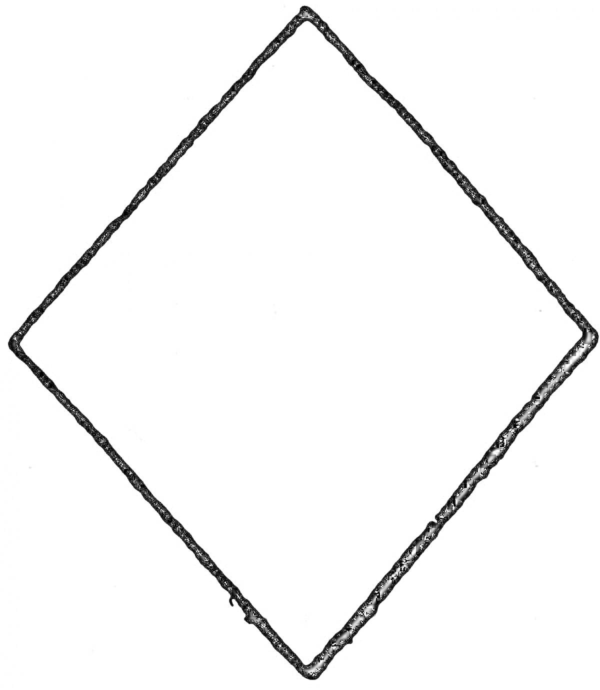 Раскраска Черный контур ромба для раскраски