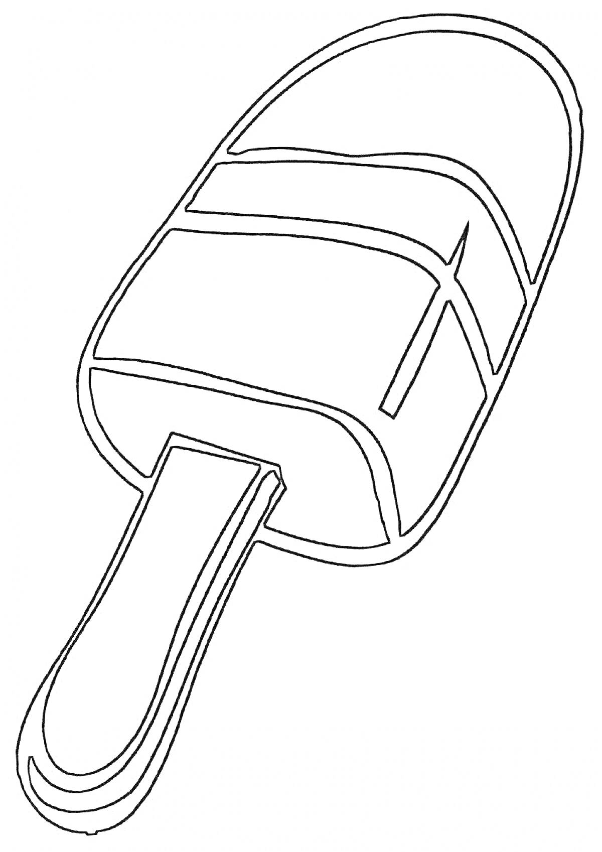Раскраска Эскимо на палочке с геометрическими рисунками