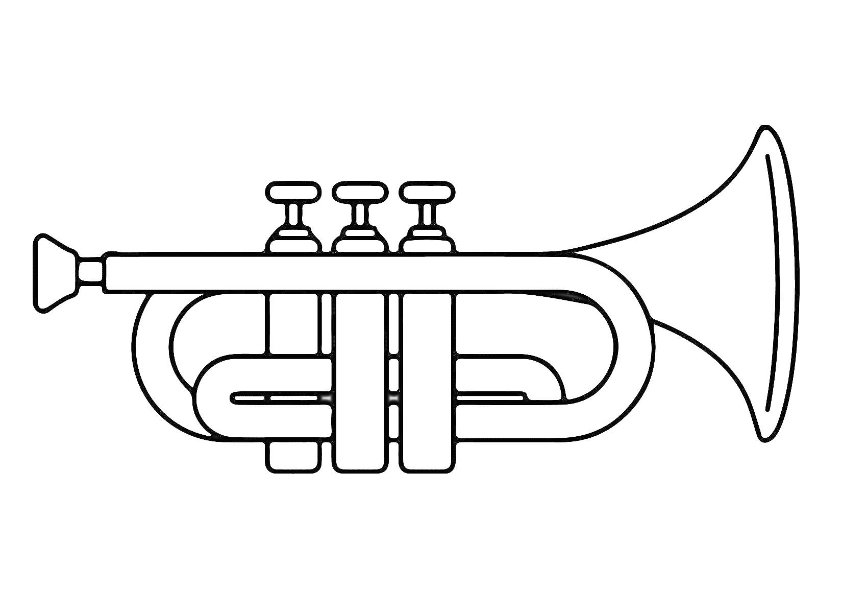 Труба с клапанами и мундштуком