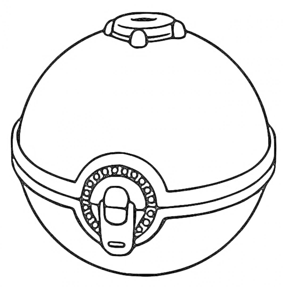 На раскраске изображено: Покемон, Покебол, Замок, Круглый объект