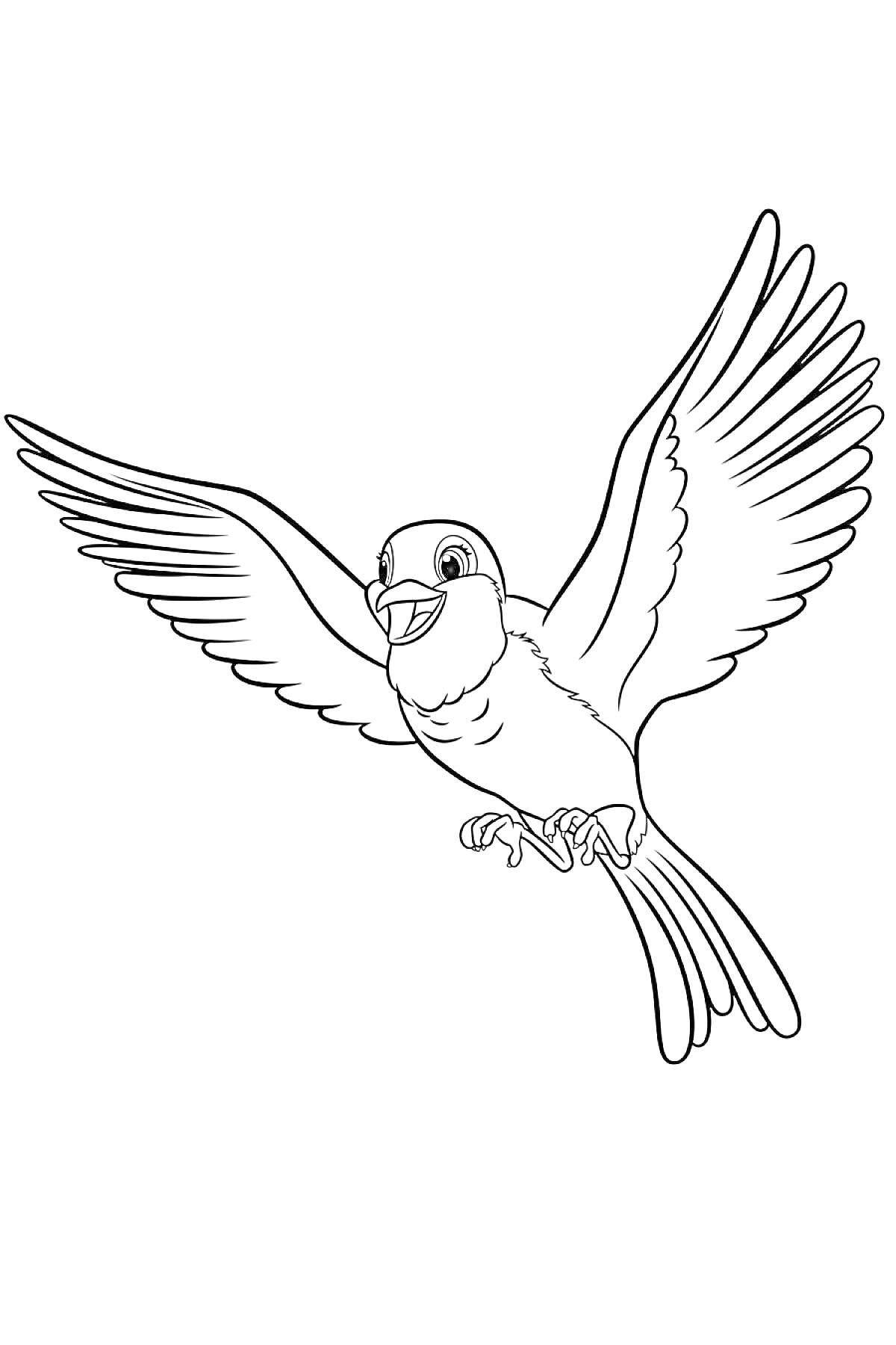Раскраска Летящая птица из мультфильма 