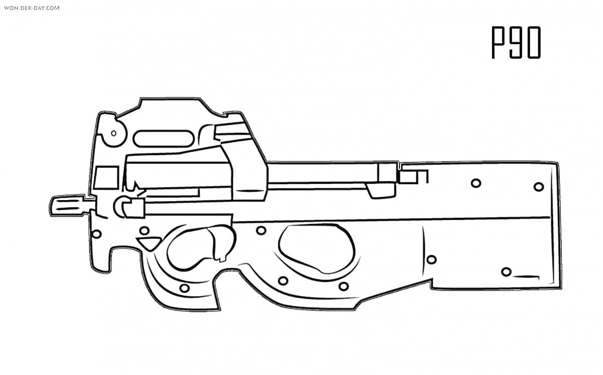 Раскраска шаблон рисунка P90