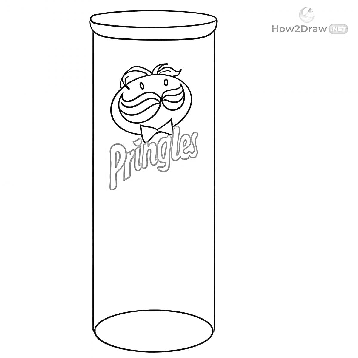 Раскраска Раскраска банки Pringles с логотипом