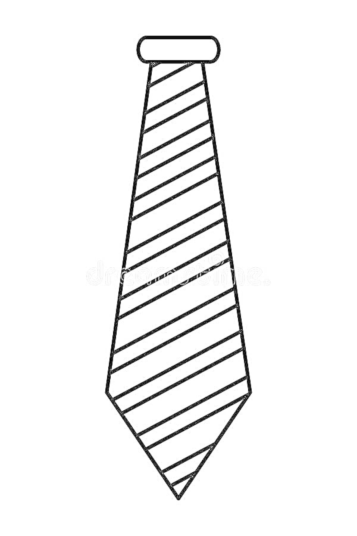 Раскраска Галстук с диагональными полосками, обведённый контур