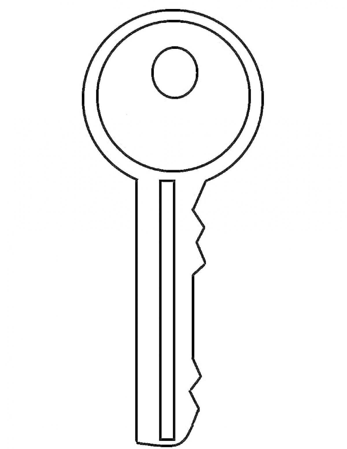 На раскраске изображено: Ключ, Зубцы