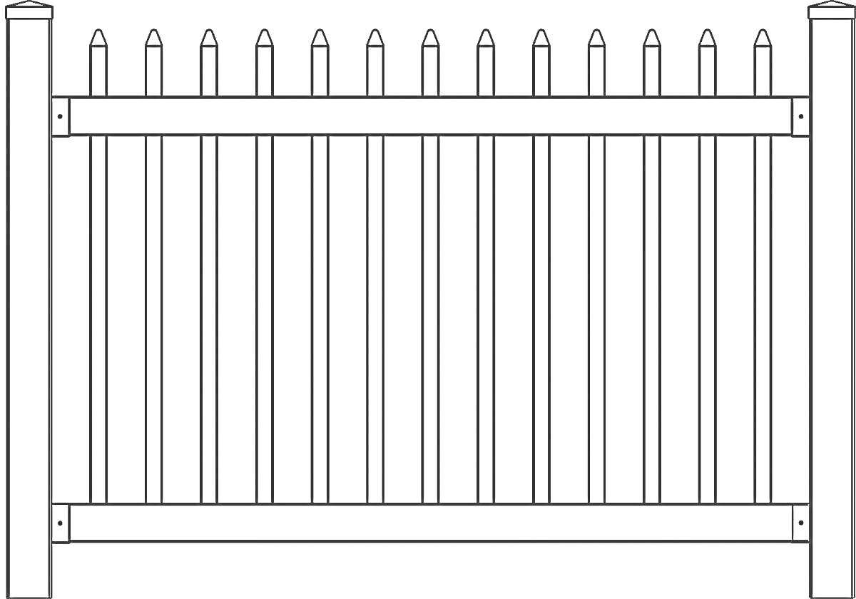 На раскраске изображено: Забор, Деревянный забор, Столбы