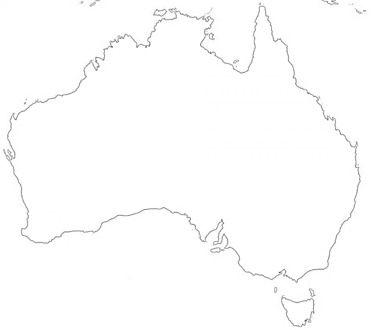 На раскраске изображено: Австралия, Материк, География, Карта