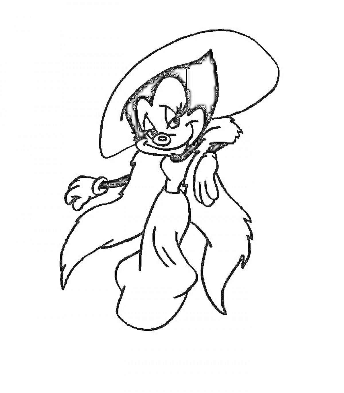 На раскраске изображено: Шляпа, Накидка, Мода