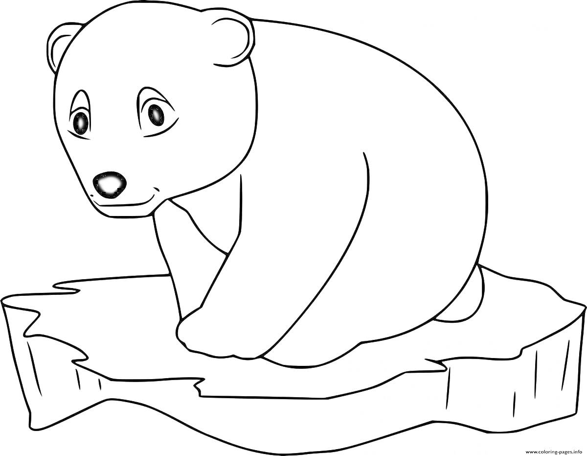 На раскраске изображено: Лед, Льдина, Для детей, Арктика, Полярные медведи