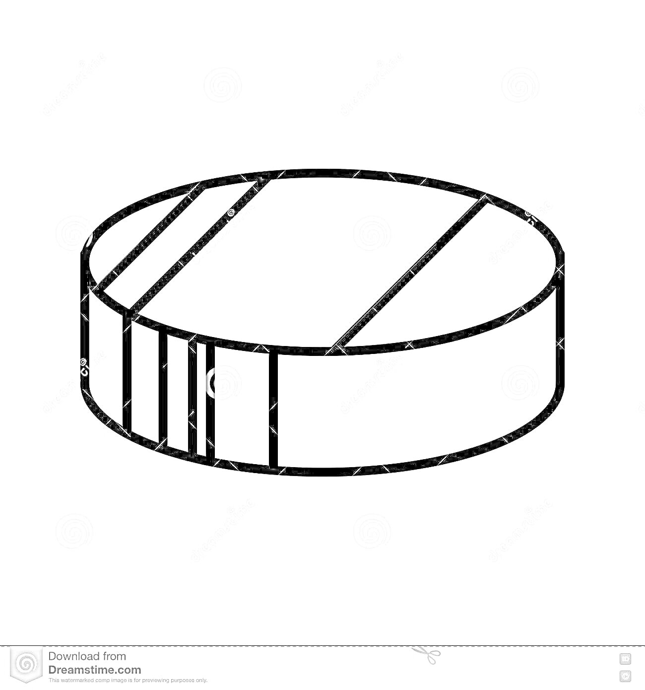 Раскраска Хоккейная шайба с линиями и полосками