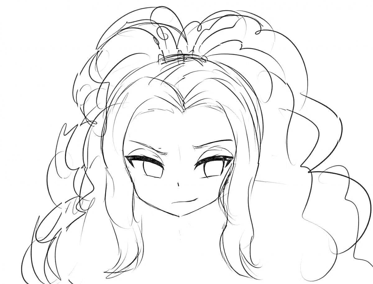 На раскраске изображено: Кудрявые волосы, Глаза, Лицо, Волосы