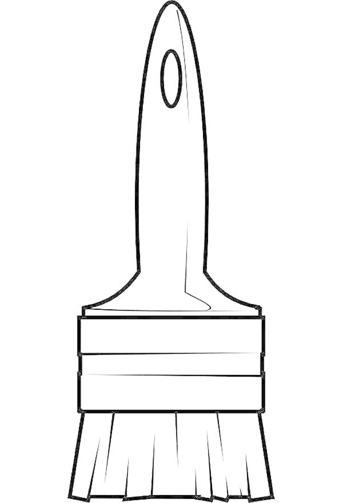 Раскраска Раскраска кисть с отверстием на ручке, металлическим ободком и щетиной