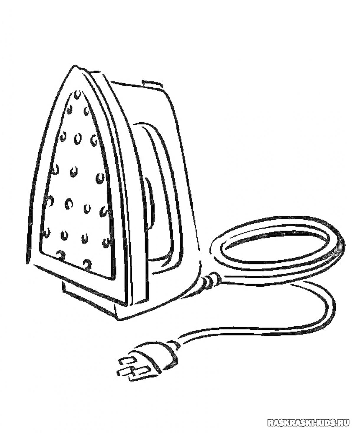 Раскраска Утюг с проводом и вилкой