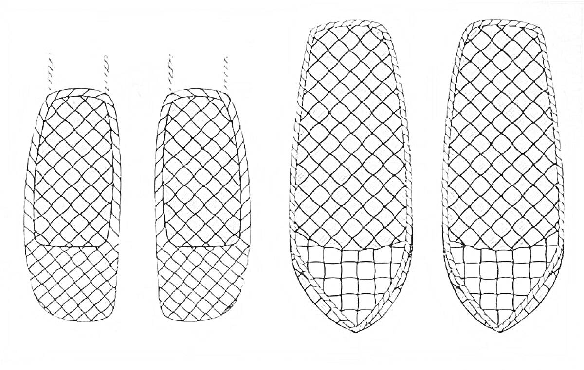 На раскраске изображено: Лапти, Обувь, Сетка
