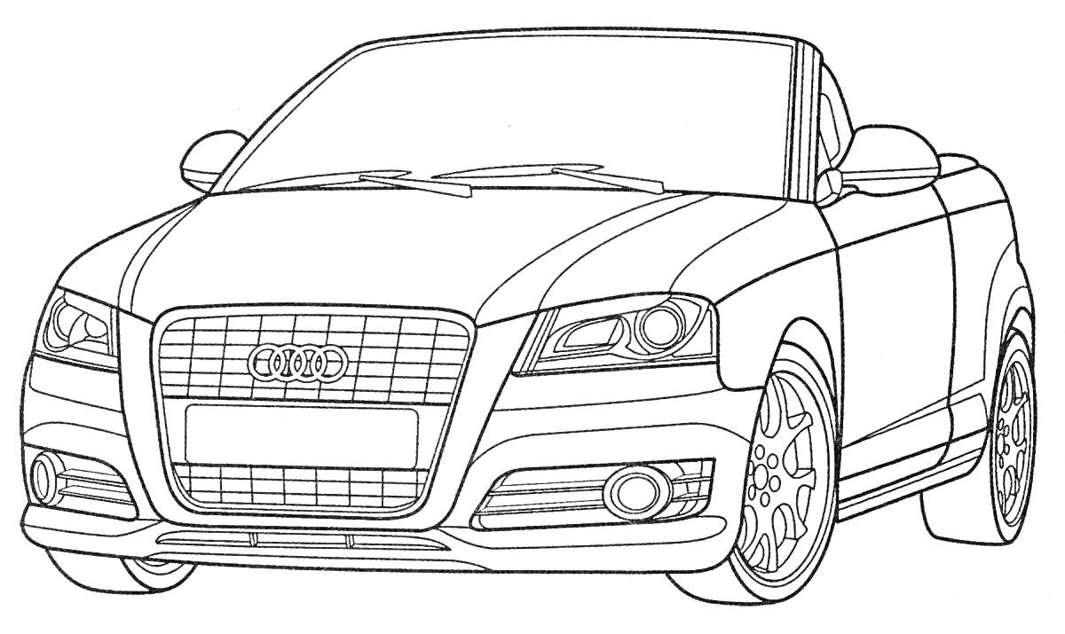 Раскраска Раскраска автомобиля Audi с открытым верхом