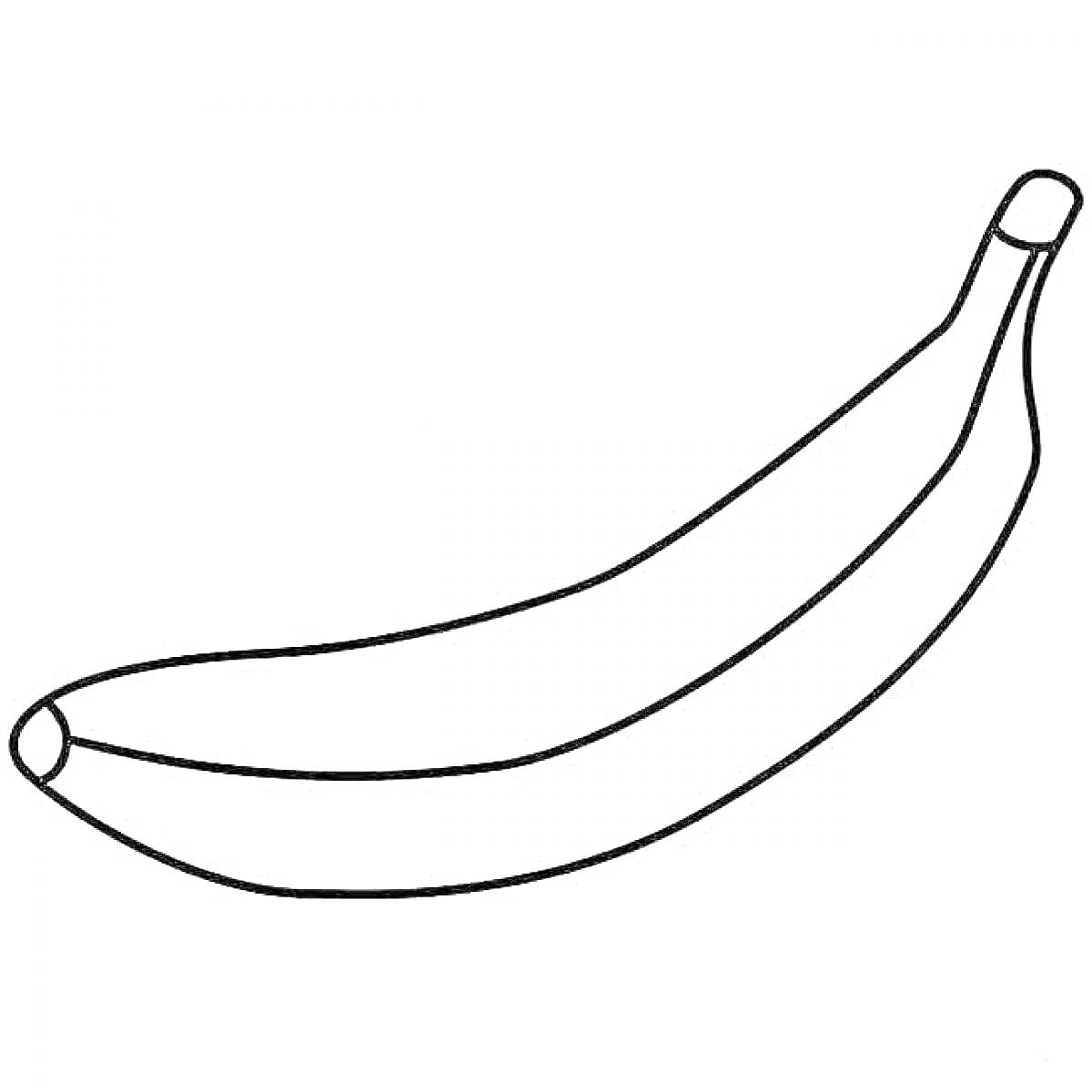 На раскраске изображено: Банан, Для детей, Еда, Фрукты, Контурные рисунки