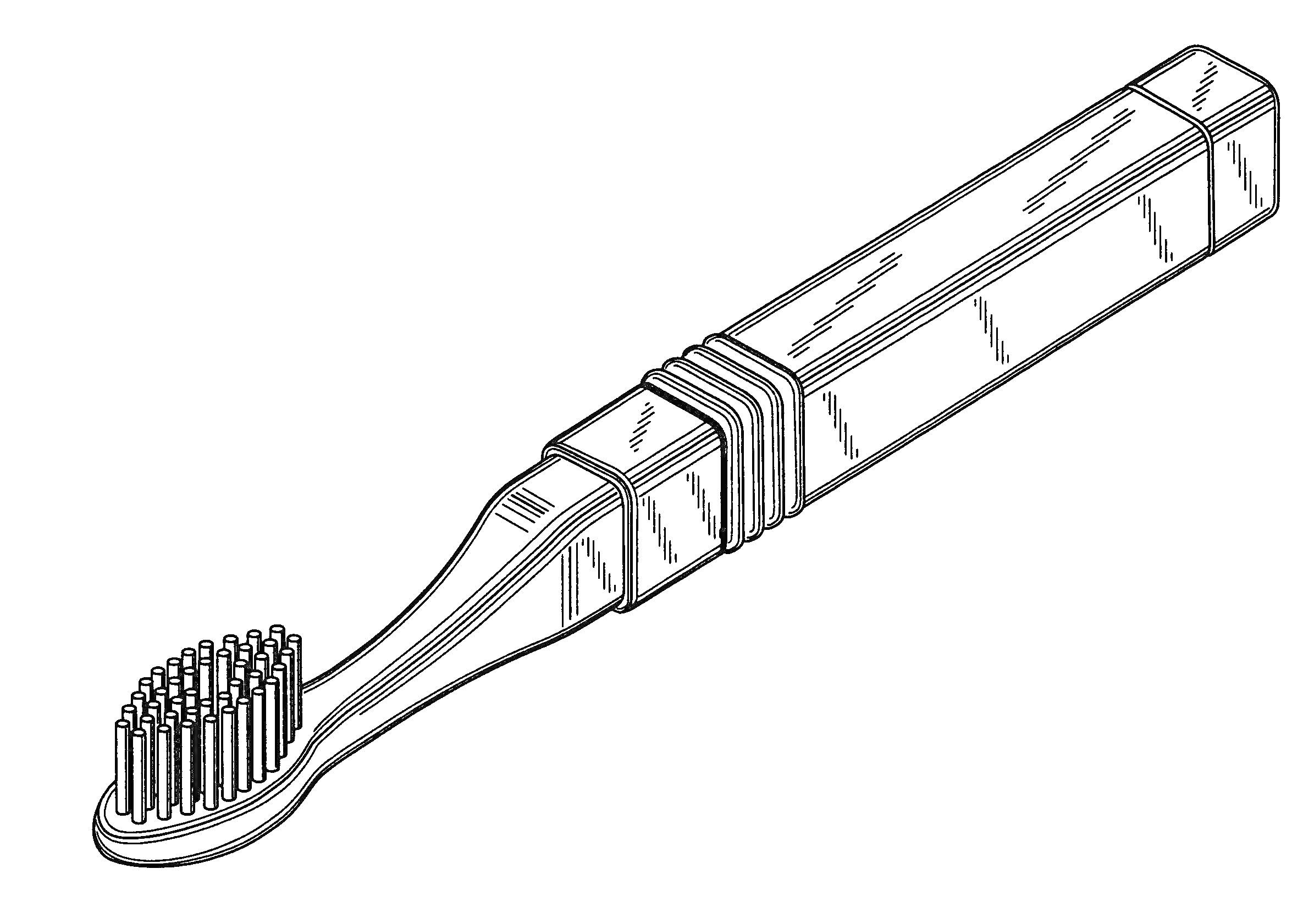 Зубная щетка с ручкой и щетинками