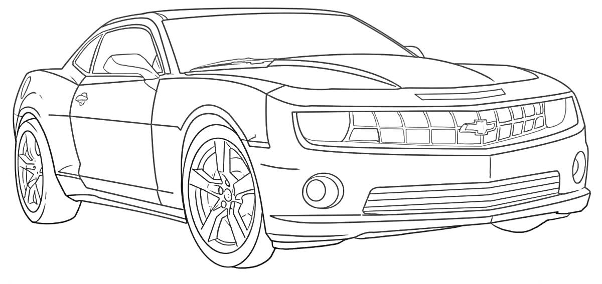 Раскраска Спортивный автомобиль марки Chevrolet Camaro