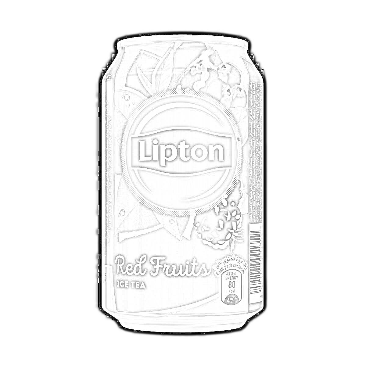 На раскраске изображено: Lipton, Холодный чай, Банка, Напиток, Чай, Фрукты