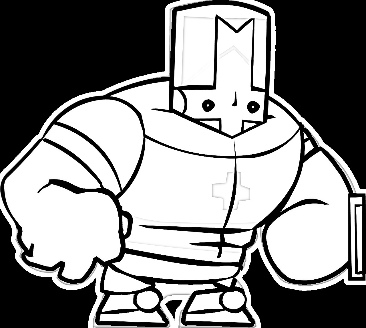 На раскраске изображено: Castle Crashers, Персонаж, Крестоносец